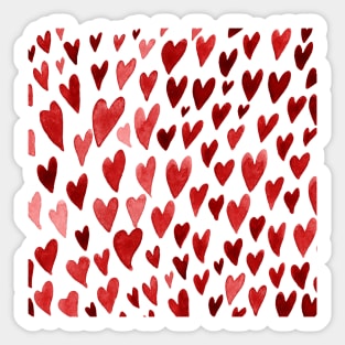 Valentines day hearts explosion - red Sticker